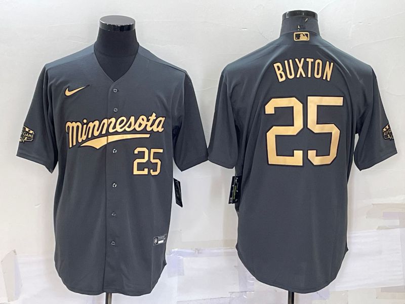 Men Minnesota Twins #25 Buxton Grey 2022 All Star Nike MLB Jerseys